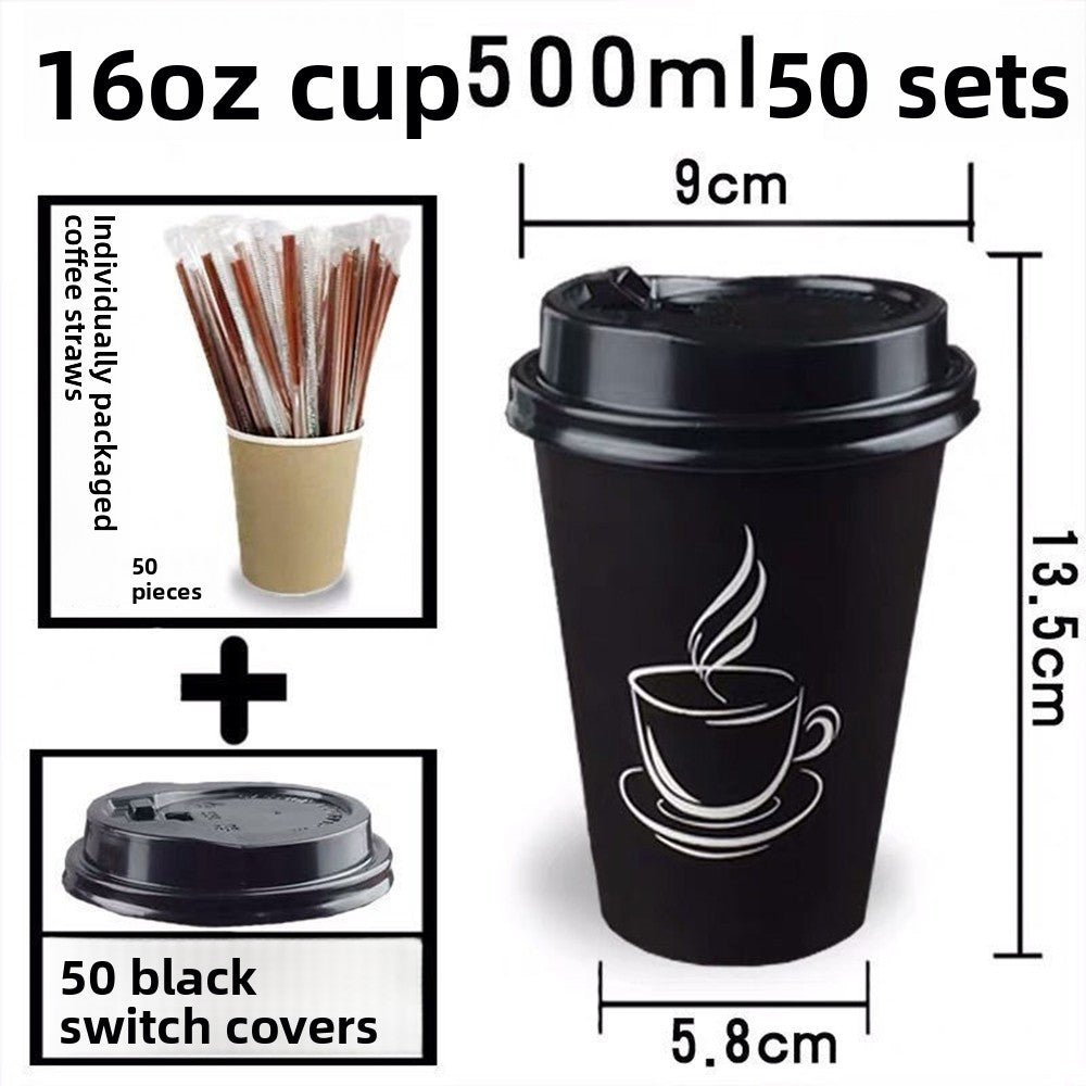Thickened Paper Coffee Cups - Insulated Disposable Hot Beverage Cups
