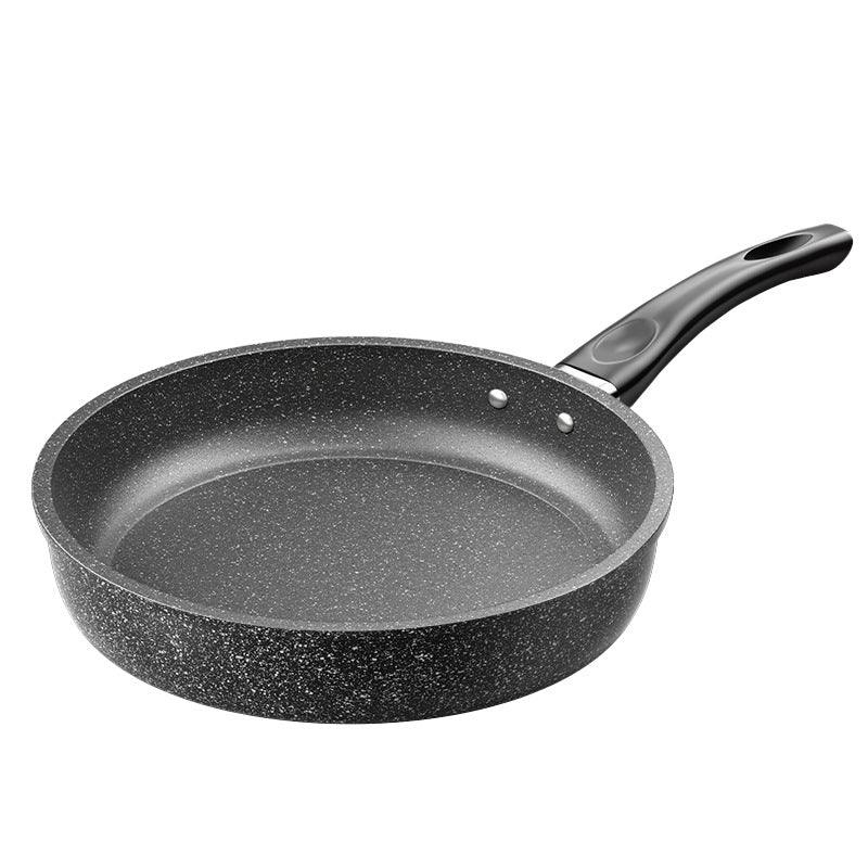Non-Stick Maifan Stone Pancake Pan - Flat Bottom Frying Pan with Glass Lid