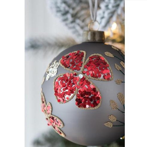 D4.7 Christmas Ball Ornaments, Glass Decorative Hanging Ball Christmas Tree Ornaments For Holiday Party Decorations, Set Of 4