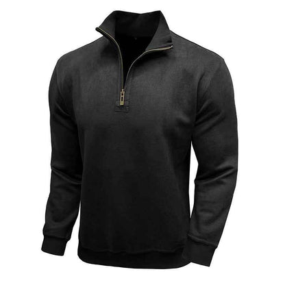 Men's Long-sleeved Zipped Stand Collar Sweater