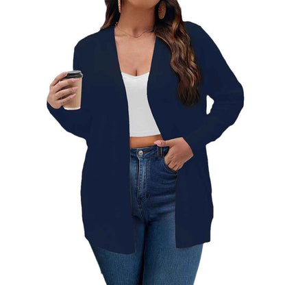 Solid Color Cardigan Women Elegant Simple Versatile Coat