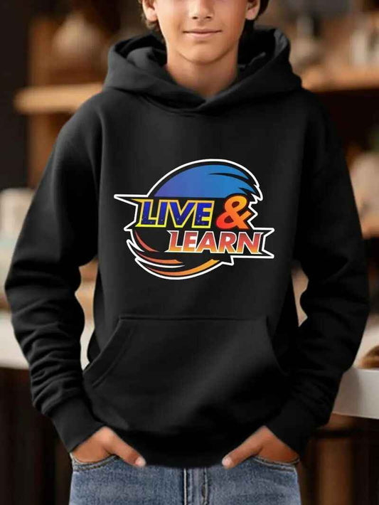 Men's Printed Hooded Sweatshirt - Graphic Design Pullover Hoodie
