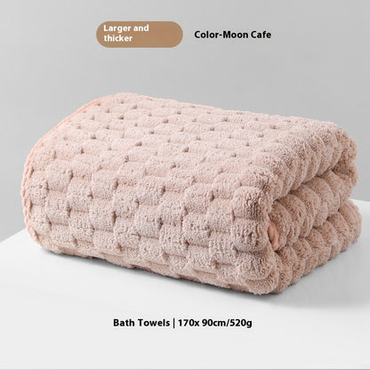 Drizzling Plus-sized Thick Bath Absorbent Not Easy To Shed Hair Class A Coral Fleece Bath Towel