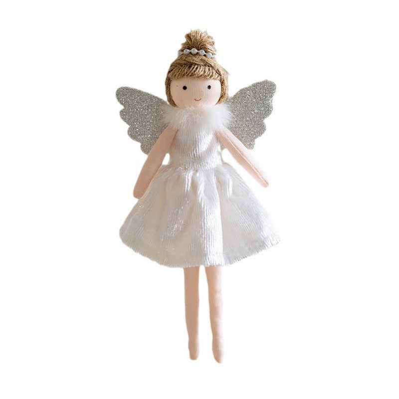 Christmas Flannel Angel Girl Pendant - High-Grade Ankle-Tied Ornament Decoration - DropOnline.co