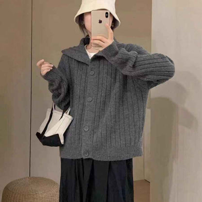 Vertical Single-breasted Turtleneck Knitting Idle Style Small Sweater