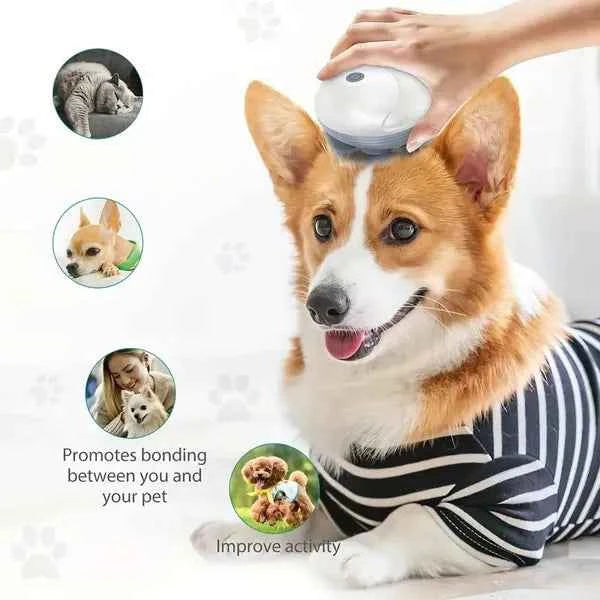 Pet Massager, Pet Scalp Massager, Handheld Electric Cat Massager, Dog Massager, 4 Rotating Massage Heads, Relax Muscles, Cat And Dog Scalp Massager, Pet Gift