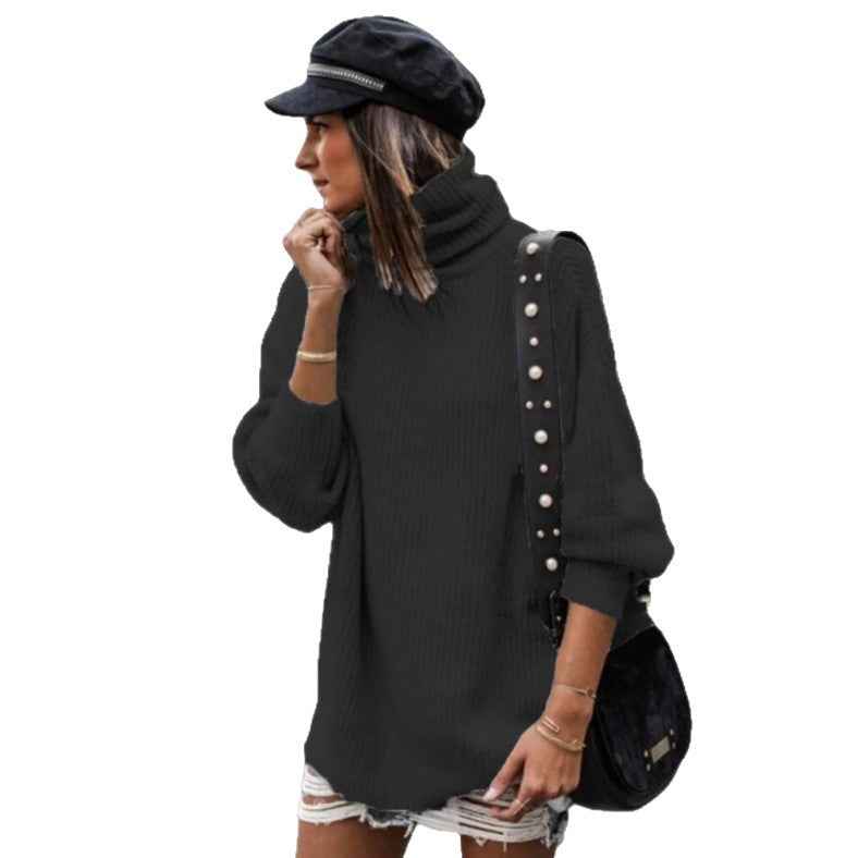 European And American Pullover Mid-length Women's Sweater Dress