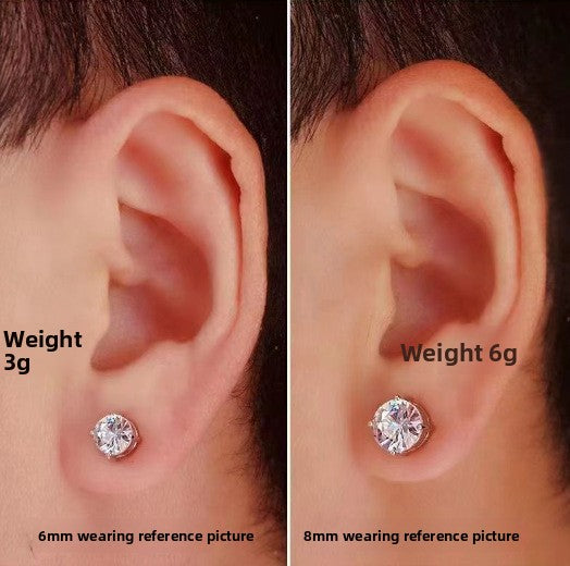 Unisex Stud Earrings - 6mm Minimalist Round Earrings for Men & Women
