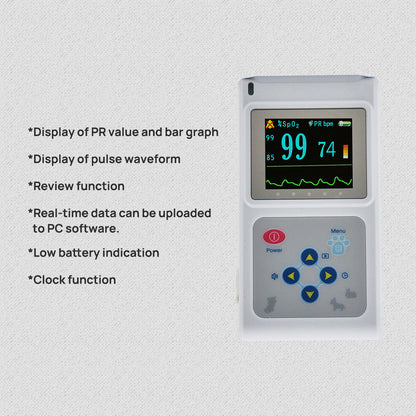 Veterinary Color Display CMS60D-VET Pulse Oximeter Spo2 Probe PR VET Monitor - DropOnline.co