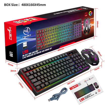L99 Wireless Rechargeable 2.4G Keyboard And Mouse Film Set - DropOnline.co