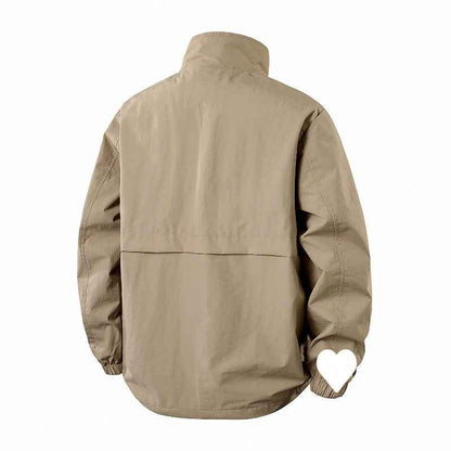 Men's Jacket Loose Fit Stand Collar Coat For Overweight