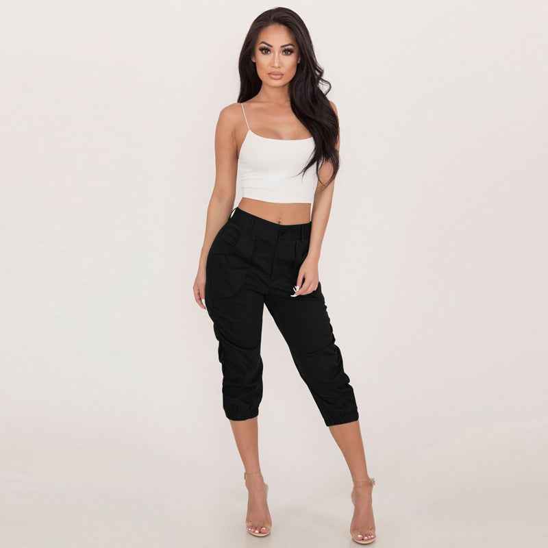 Women's Fashion Casual Cropped Pants Overalls