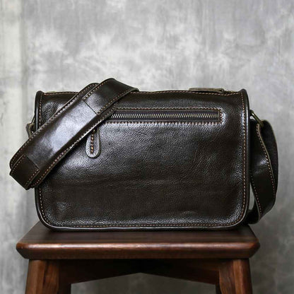 Men's Genuine Leather Crossbody Shoulder Bag Handmade