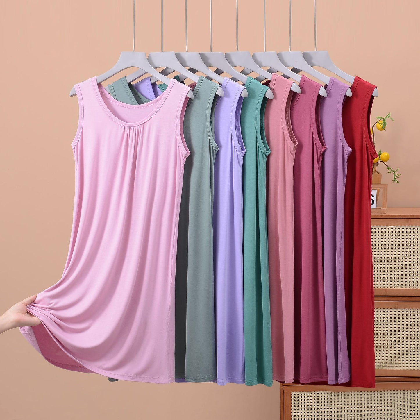 Plus Size Round Neck Ruffled Sleeveless Maxi Dress - Comfortable Casual Style