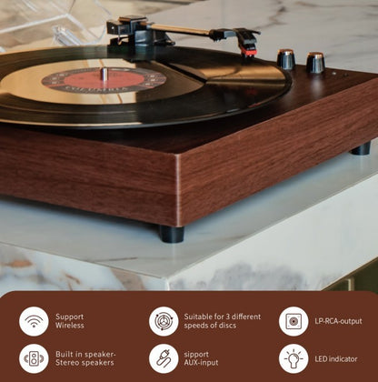 Record Player E300, Turntable, Record Player With 2 Stereo Speaker--Selling On Temu Is Prohibited - DropOnline.co