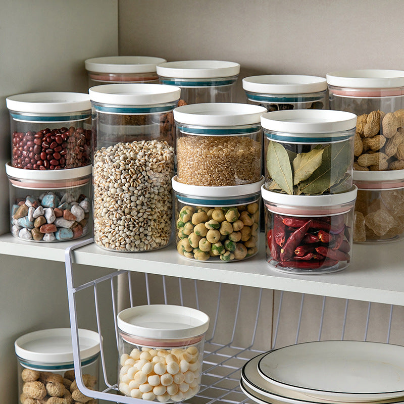 Clear Plastic Storage Jars - Microwave Safe Kitchen Containers Set