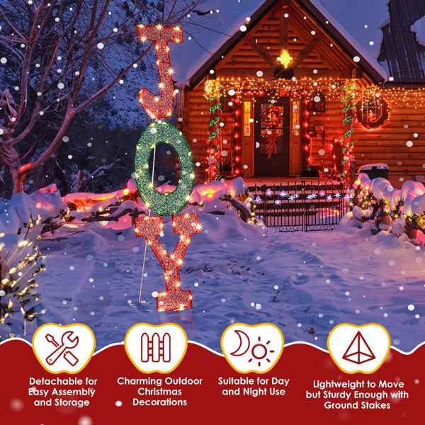 29X27X99cm JOY Letter 2D Warm White Light - Mesh Powder Christmas Lighting - DropOnline.co