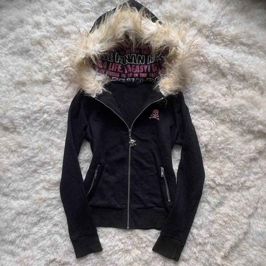 Women's Loose Gothic Skull Hoodie Coat