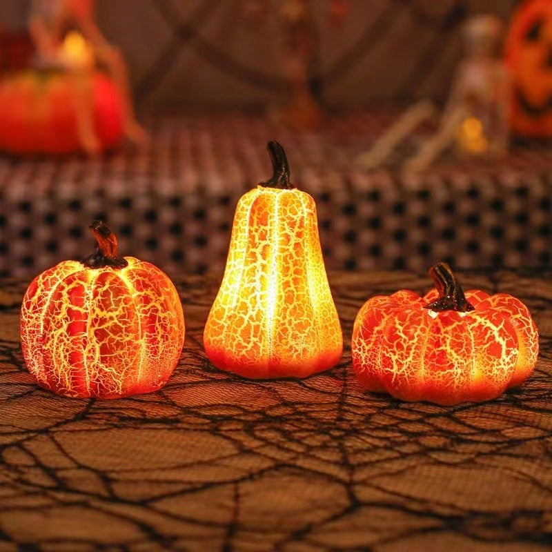 Halloween Pumpkin LED Candle Lamp - Resin Luminous Decoration