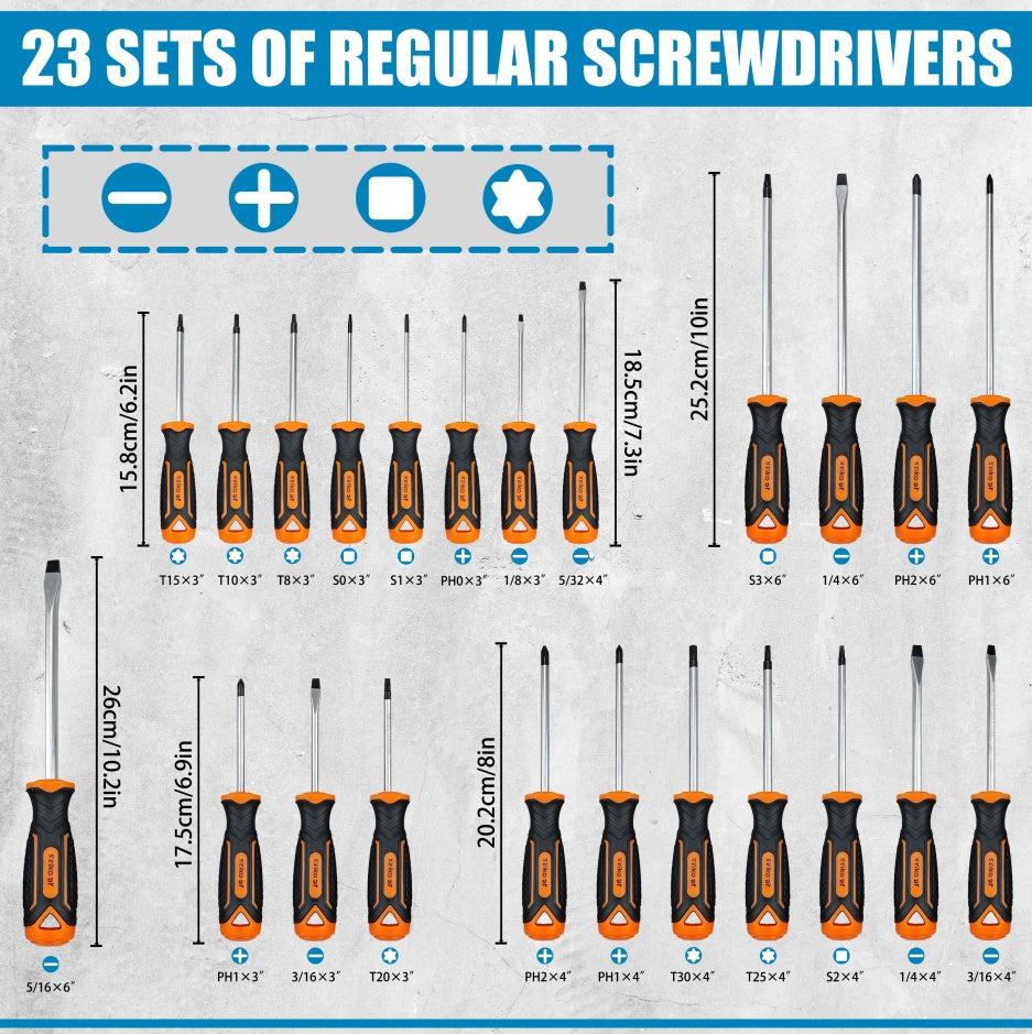 118-Piece Magnetic Screwdriver Set Professional Repair Tool Kit Ideal For Home Improvement And Automotive Maintenance