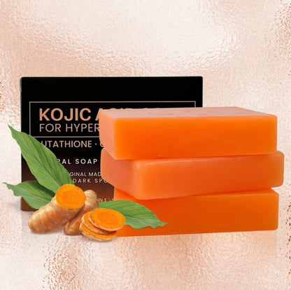 Organic Turmeric Soap Bar For Face, Kojic Acid Soap For Hyperpigmentation, Premium Japanese Formulated Kojic Soap Enriched With Vitamin C, Retinol, Collagen - DropOnline.co