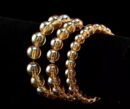 Yellow Crystal Bracelet Exhibition With Golden Yellow Crystal Beads - DropOnline.co