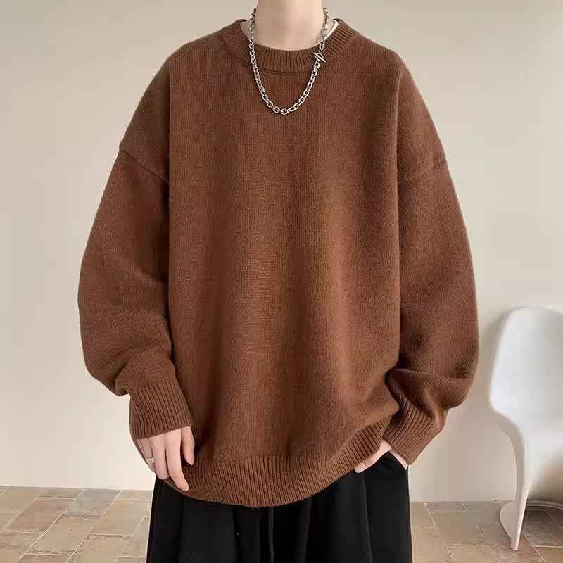 Korean Version New Round Neck Sweater Autumn Winter Men