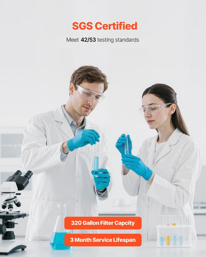 Faucet Mount Water Filter Sink Water Purifier For Kitchen Vertical Gray - DropOnline.co