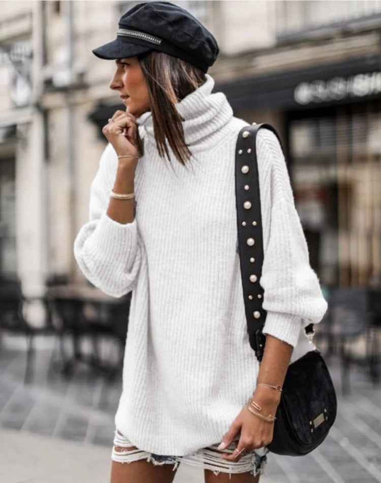 European And American Pullover Mid-length Women's Sweater Dress