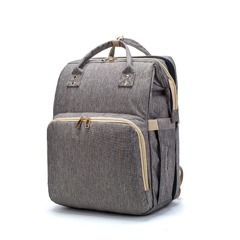 USB Charging Mommy Bed Backpack - Foldable Large Capacity Multi-Function Baby Bag