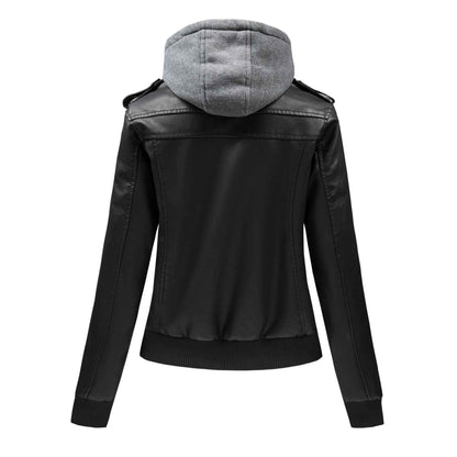 Large Size Women's Artificial Leather Women's Motorcycle Jacket American Style