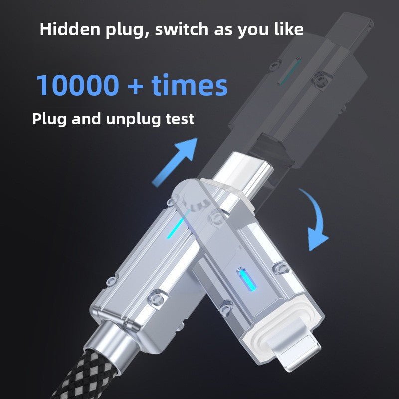 4-in-1 Multi Device Charging Cable - Universal USB-C Lightning Micro-USB Charger