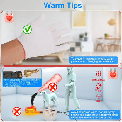 2500W Handheld High Temperature And Pressure Steamer Cleaner With 1400ML Tank 9 Accessories 6 Steam Levels For Dirt Grease Grout Tile Floor Couch Car - DropOnline.co