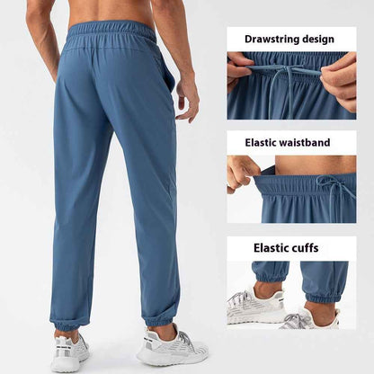 Men's Nylon Track Pants - Quick-Drying Loose Fit Athletic Pants