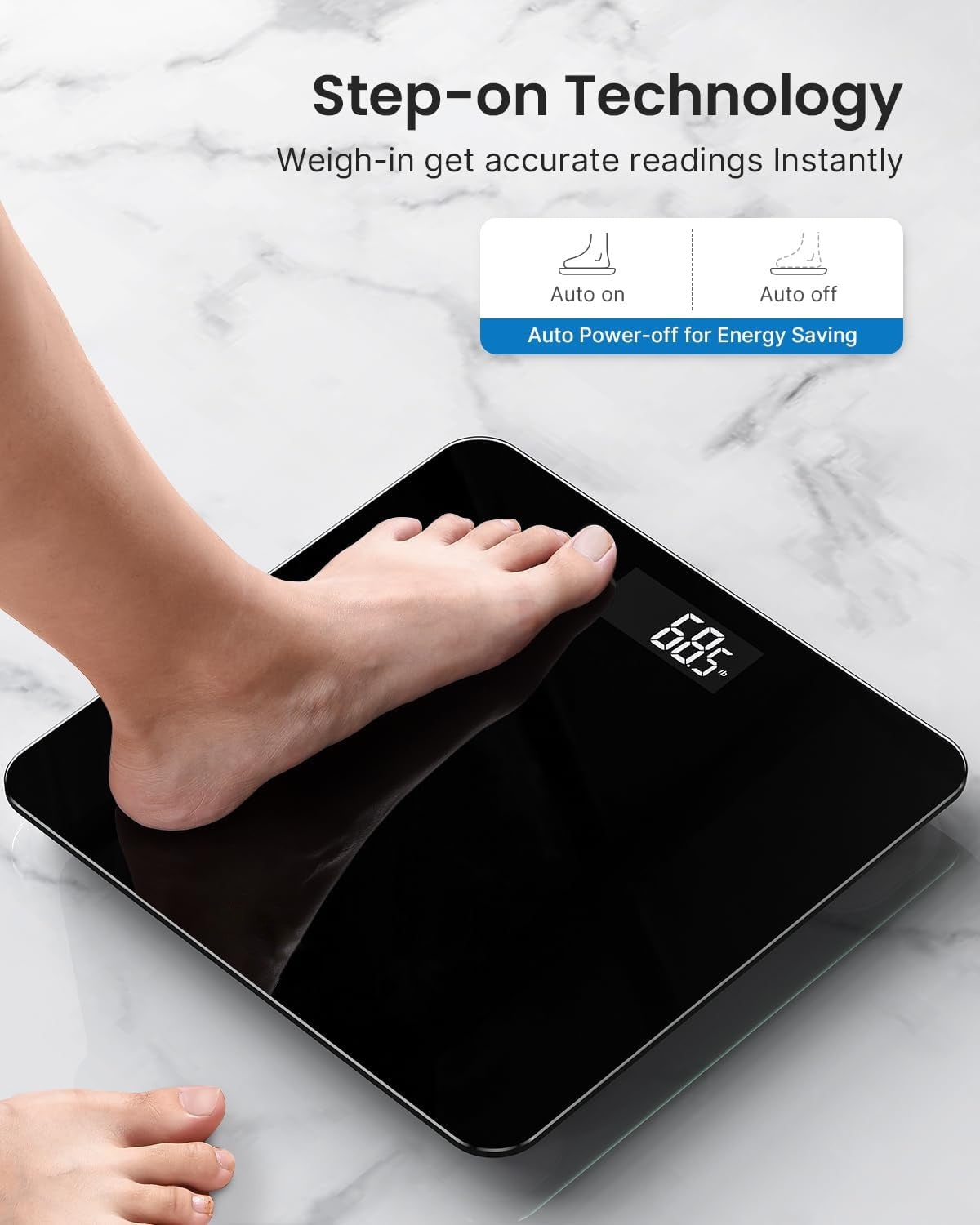 Digital Bathroom Scale - High Precision Electronic Body Weight Scale with LED Display