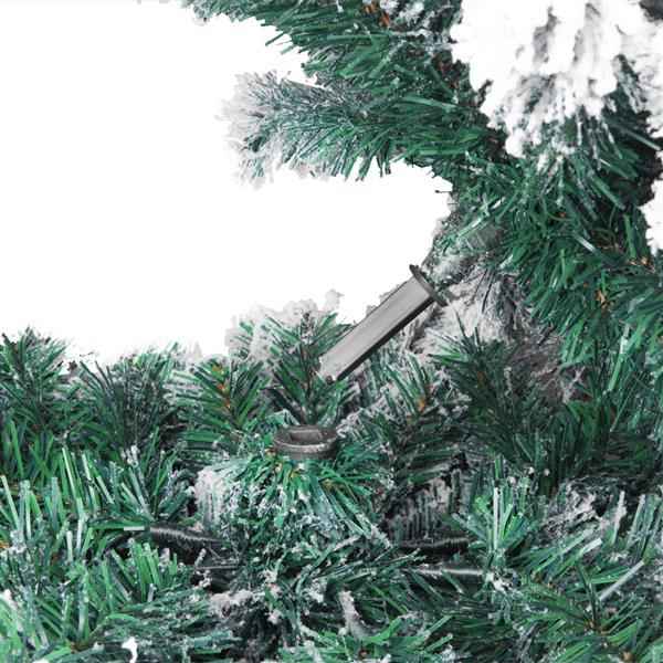 Green Flocking 6ft Christmas Tree - 750 Branches Automatic PVC Tree - DropOnline.co