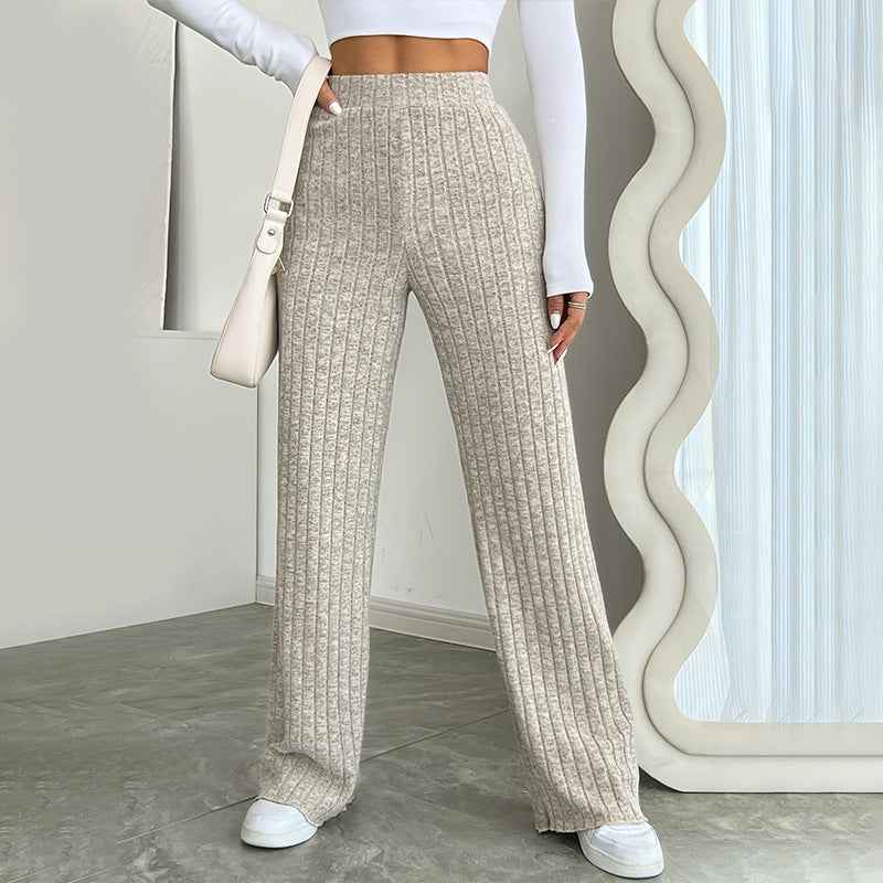 Women's Draping Elastic Trousers With Medium Elasticity