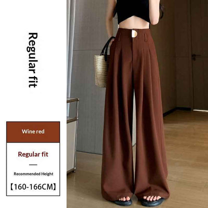 Women's Wide-leg Pants High-waisted Draped Loose Slim-fit Casual Straight