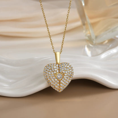 Women's Heart Opening And Closing Necklace Wings Pendant Clavicle Chain Jewelry - DropOnline.co