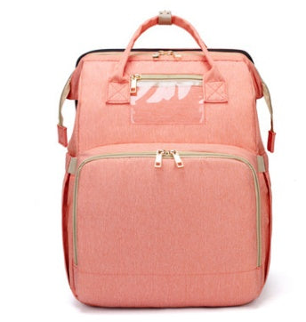 USB Charging Mommy Bed Backpack - Foldable Large Capacity Multi-Function Baby Bag