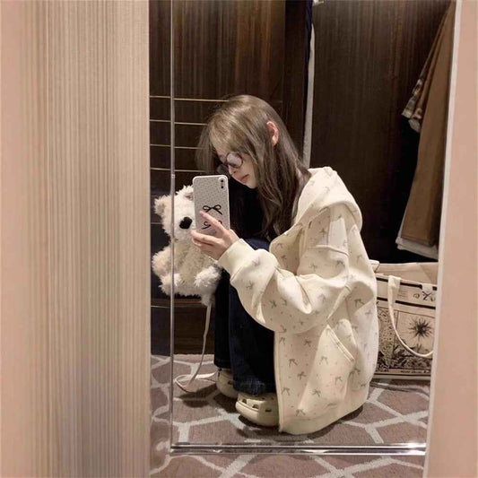 Cardigan Zipper Loose Casual Top Women