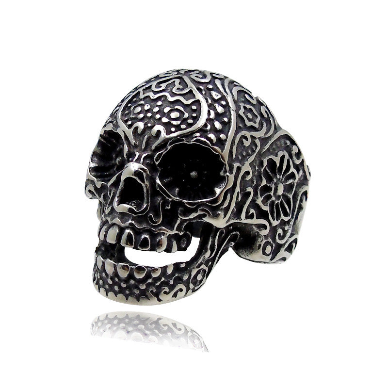 Men's Hip Hop Skull Ring - Trendy Punk Style Titanium Steel