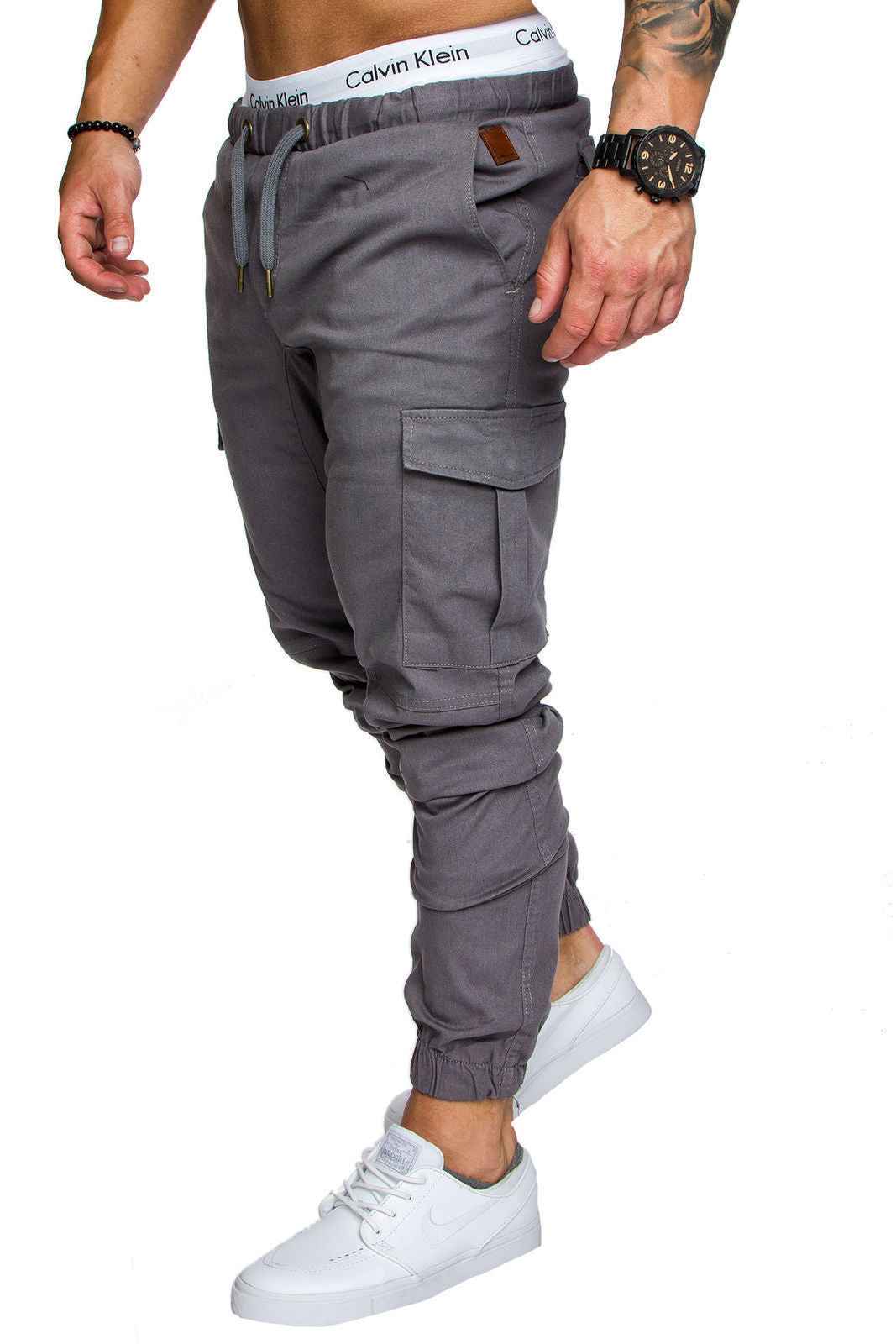 Men's Woven Fabric Casual Pants - Corset Fit Trousers
