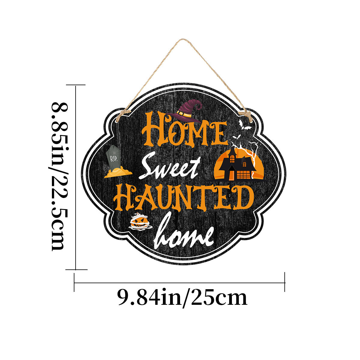 Halloween Wooden Doorplate - Haunted House Horror Atmosphere Decoration