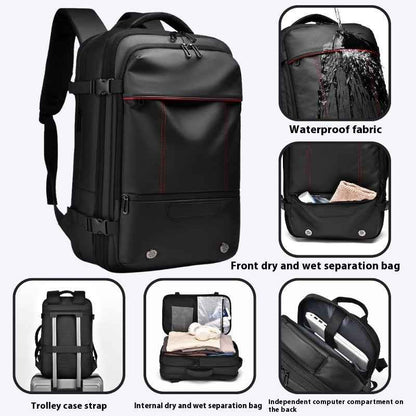 Large Capacity Expansion Multifunctional Men's Compression Backpack
