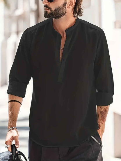 Men's Long-sleeved Breathable Button-down Shirt