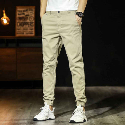 Men's Simplicity Color Versatile Loose Ankle-tied Casual Pants