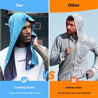 Quick Drying Sports Towel U-shaped Hoodie Cooling Towel Sun Protection Beach Cool Towel For Camping Gym Swimming Running Yoga