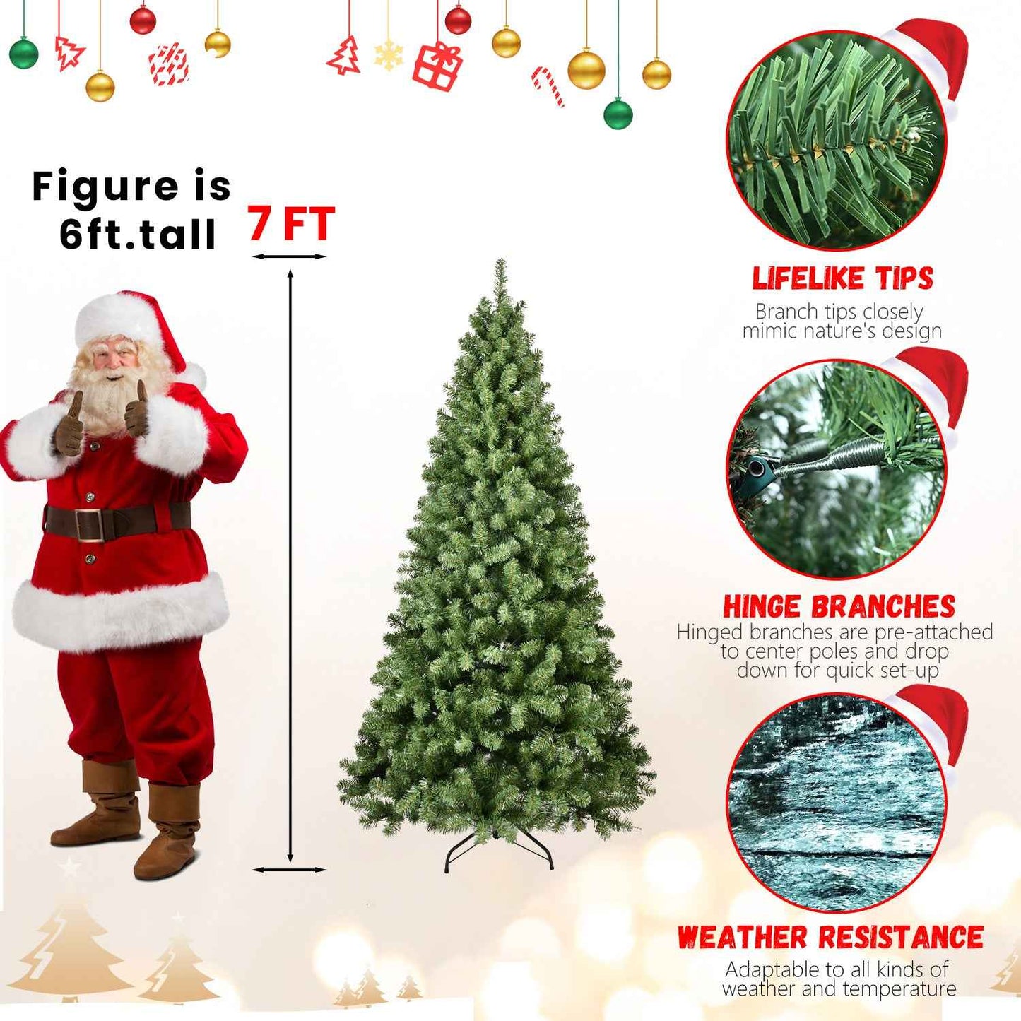 PE/PVC Green Christmas Tree - Premium Mixed Material Holiday Decoration