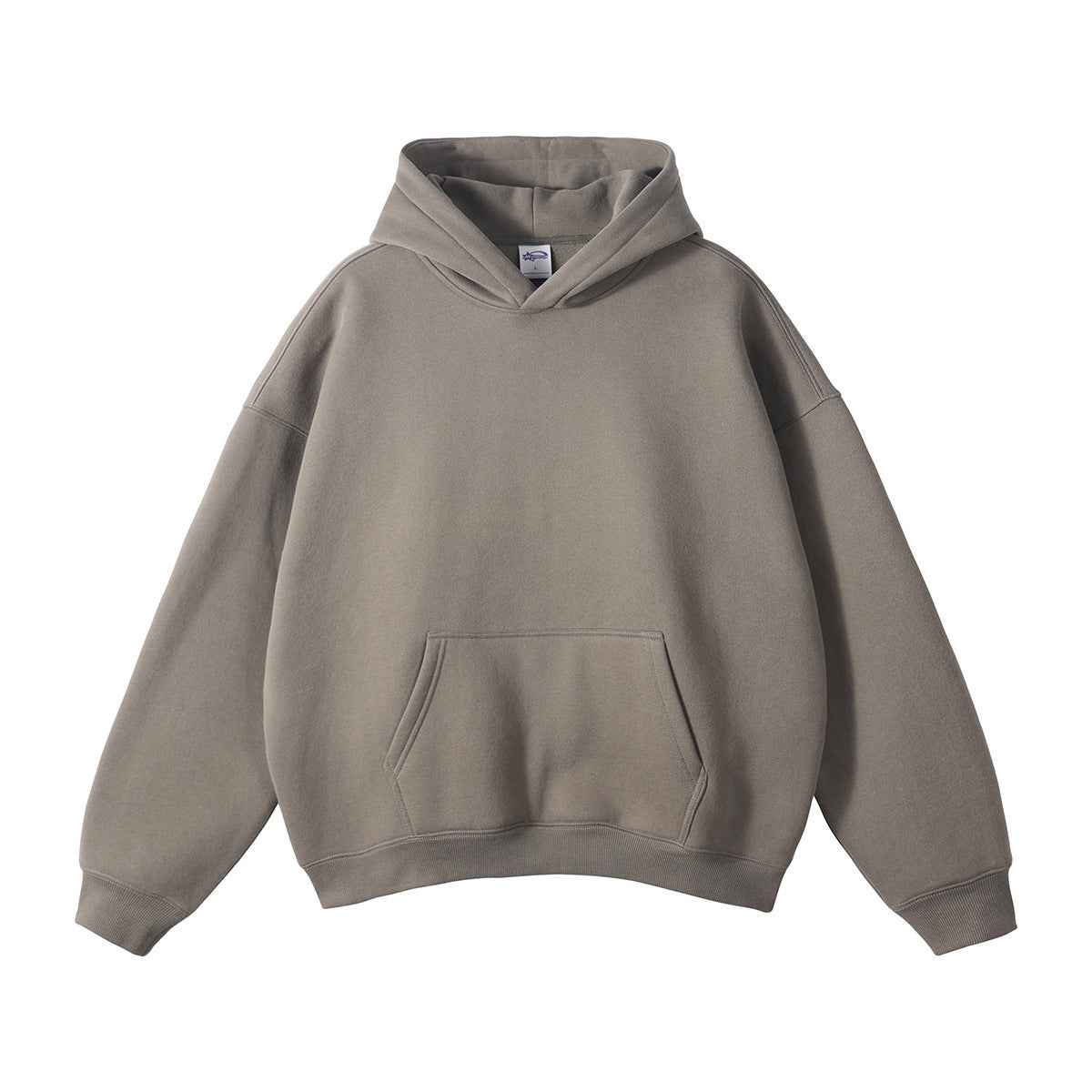 New Loose Fleece Trendy Drop Shoulder Solid Color Hoodie